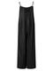 Casual Strap High Waist Wide Leg Plus Size Knotted Jumpsuits for Women - Black