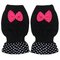 Cute Bowknot Crochet Knitted Fingerless Gloves Thermal Hand Wrist Mittens - Black