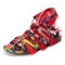 Tassel Cross Strap Casual Flat Stylish Gladiator Sandals - Red