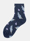 5 Pairs Unisex Cotton Jacquard Variety Of Floral Leaves Pattern Simple Breathable Tube Socks - #02