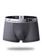 Plus Size Mens Antibacterial Breathable Mesh U convex Boxers Casual Underwear - Gray