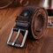 Genuine Leather Men's Belt Casual Waistband Waist Strap Smooth Pin Retro Belt - Coffee