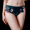 Seamless Floral Print Ice Silk Full Hip Mid Waisted Panties - Floral
