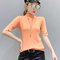 Season New Pullover Knit Versatile Shirt Half Sleeve Sweater Female Tide With Chain - Orange
