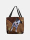 Women Dog Pattern Prints Handbag Shoulder Bag Tote - #05
