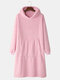 Mens Solid Color Kangaroo Pocket Plush Warm Oversized Blanket Hoodie Robe - Pink