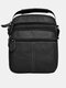 Menico Men Genuine Leather Vintage Large Capactity Crossbody Bag Hard Wearing Fashion Zipper Design Shoulder Bag - Black
