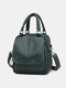Women Vintage Waterproof PU Leather Multi-Carry Crossbody Bag Shoulder Bag Backpack - Green