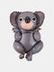 Women Genuine Leather Cute Outdoor Cartoon Animal Koala Shape Small Coin Bag Storage Bag Wallet - Gray