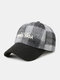 Men Woolen Cloth Letters Embroidery Color-match Lattice Stitching Solid Color Brim British Windproof Warmth Baseball Cap - Black