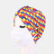 Printed Multi-colored Beanie National Style Button Mountable Ears Prevent Strangulation - 01