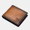 Men Genuine Leather RFID 13Card Slots Gradient Short Purse Wallet - Brown