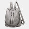 Women Anti-theft Shoulder Bag Solid Backpack - Grey