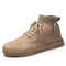 Men Synthetic Suede Lace Up Comfy Sock Ankle Boots - Khaki