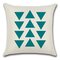 Modern Minimalism Nordic Style Cushion Cover Blue Elk Geometrical Print Linen Pillowcase - 1
