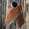 Women's Casual Multicolor Stripes Round Neck Scarves&Shawls Buttoned Crochet Wrap Pattern - Orange