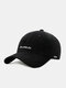 Unisex Corduroy Letter Numbers Pattern Embroidery All-match Breathable Baseball Cap - Black