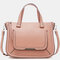 Women Large Capacity Multifunctional Solid Leather Crossbody Bag Handbag - Pink