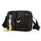 Men Nylon Waterproof Casual Crossbody Bag Leisure Shoulder Bag - Black