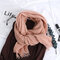 Women Woolen Blending Ethnic Style Scarf Shawl Casual Warm Breathable Sunscreen Scarf - Pink