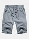 Men Solid Color Casual Home Sports Shorts - Gray