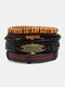 4 Pcs/Set Vintage Multi-layers Woven DIY Set Faux Leather Bracelet - #14