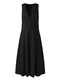 Solid Color V-neck Sleeveless Plus Size Casual Long Dress - Black