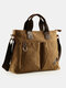 Menico Men's Canvas Business Casual Tote Outdoor Messenger Bag Shoulder Bag - Coffee