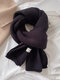 Unisex Knitted Thickened Solid Color Letter Cloth Label Autumn Winter Simple Warmth Scarf - Black