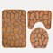 3 piezas 3D piedra impresa Cuarto de baño juego de tapetes alfombras de inodoro tapa de lana Coral cubierta de asiento de inodoro alfombra de pedestal almohadilla de ducha - Camello