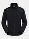 Mens Double-sided Fleece Solid Warm Long Sleeve Casual Collar Jacket - Black