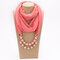 Ethnic Sunscreen Scarf Necklace Pearl Tassel Pendant Chiffon Multi-layer Necklace - 12