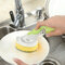 Kitchen Cleaning Brush Auto-spray Dishwashing liquid Multi Function Long Handle Brush - Pink