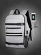 Men USB Charging Camouflage Large Capacity Skateboard Bag Anti-theft Backpack - Gray