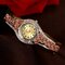 LVPAI Ethnic Luxury Ladies Bracelet Rhinestones Clock Quartz Bracelet Watch Gift for Women - Pink