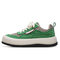 Men Cloth Splicing Lace Up Non Slip Casual Sport Shoes - Green