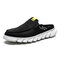 Men Cloth Breathable Sports Slip On Casaul Backless Slippers - Black