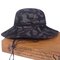 Men Summer Cotton Camouflage Visor Bucket Hats Fishing Hat Outdoor Climbing Mesh Sunshade Cap - Navy