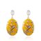 Ethnic Bird Flower Earrings Resin Printer Drop Earrings Retro Earrings For Women - Yellow