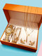 8 Pcs Women Watch Set Inlaid Diamond Watch Leaf Bracelet Set Necklace Earrings Jewelry Kit - Between Golden