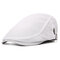 Men Women Retro Breathable Polyester Beret Hat Adjustable Casual Wild Forward Hat - White