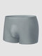Men Ice Silk 3D Solid Seamless Shockproof Sports Legging Cozy Thin Boxers Briefs - Gray