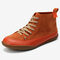 Women Suede Slip Resistant High Top Splicing Casual Boots - Orange