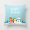 Cartoon Animals Christmas Linen Throw Pillow Case Home Sofa Christmas Decor Cushion Cover - #2