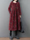 Print Empire Waist Long Sleeve Plus Size Floral Dress - Red