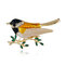 Cute Colorful Brooch Gold Enamel Bird Branche Pin Trendy Accessories Elegant Gift for Women - Gold Yellow