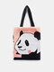 Women Fiber Cute Panda Winter Olympics Beijing 2022 Weave Handbag Shoulder Bag - Pink