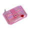 Laser Embroidery Buckle Zipper Coin Purse Card Holder For Women - Pink