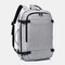 Men Lightweight USB Charging Waterproof Multi-pocket Large Capacity 15.6 Inch Laptop Bag Travel Backpack - Grey