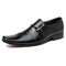 Men Genuine Leather Non Slip Business Formal Dress Shoes - Black